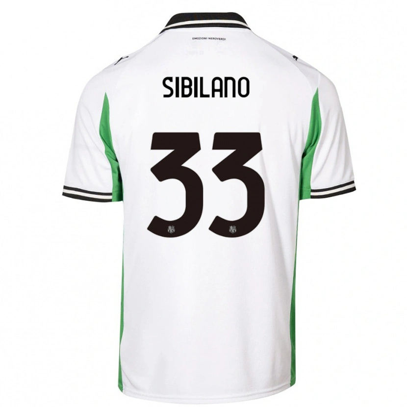 Danxen Kinderen Alessio Sibilano #33 Wit Groen Zwart Uitshirt Uittenue 2025/26 T-Shirt