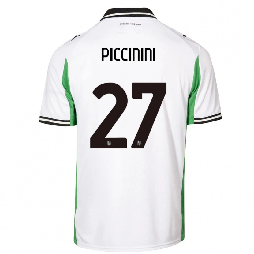 Danxen Kinderen Stefano Piccinini #27 Wit Groen Zwart Uitshirt Uittenue 2025/26 T-Shirt