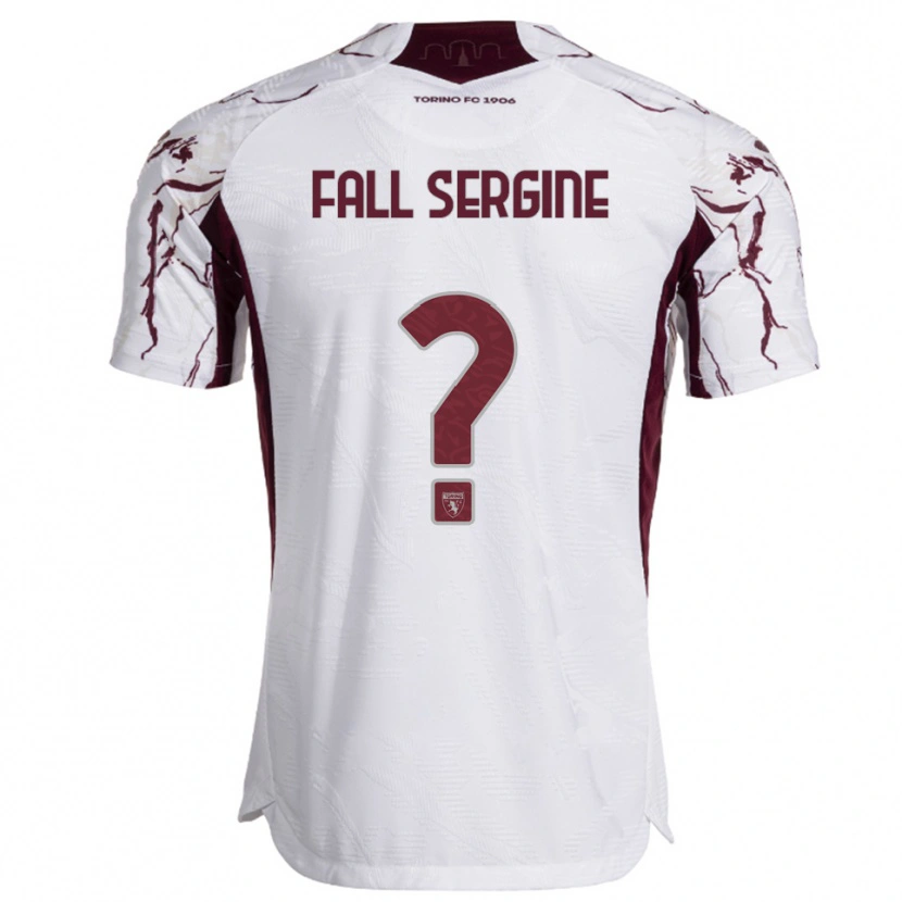 Danxen Kinderen Fallou Fall Sergine #0 Wit Bourgondisch Uitshirt Uittenue 2025/26 T-Shirt