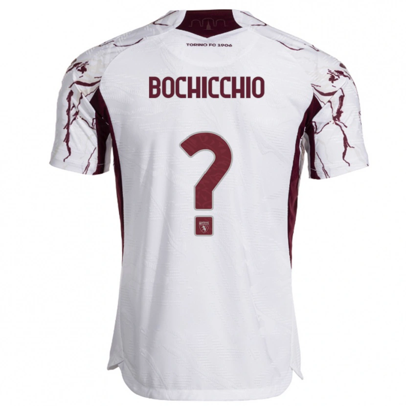 Danxen Kinderen Francesco Bochicchio #0 Wit Bourgondisch Uitshirt Uittenue 2025/26 T-Shirt