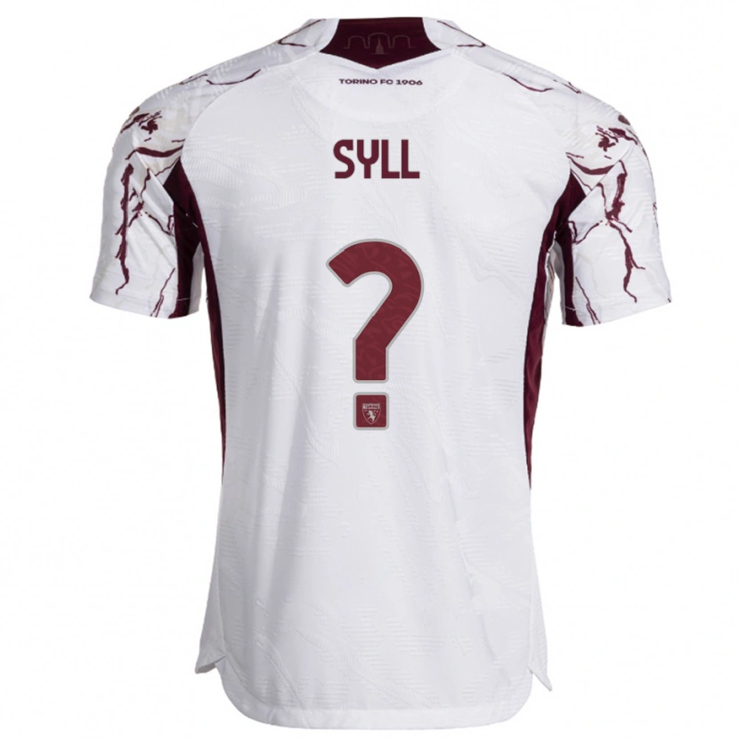 Danxen Kinderen Omar Syll #0 Wit Bourgondisch Uitshirt Uittenue 2025/26 T-Shirt