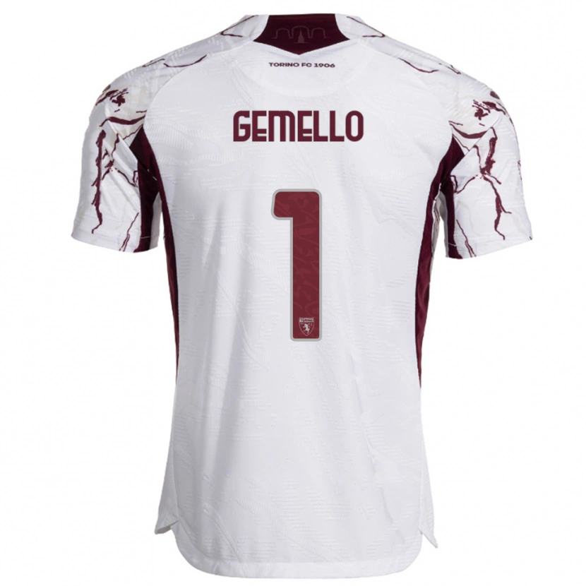 Danxen Kinderen Luca Gemello #1 Wit Bourgondisch Uitshirt Uittenue 2025/26 T-Shirt