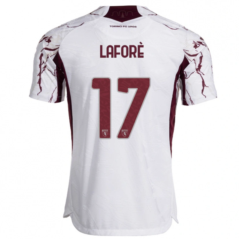 Danxen Kinderen Bladis Laforè #17 Wit Bourgondisch Uitshirt Uittenue 2025/26 T-Shirt
