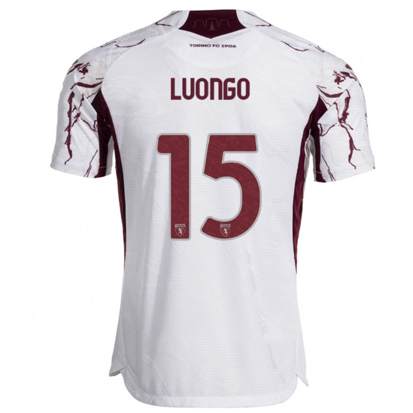 Danxen Kinderen Andrea Luongo #15 Wit Bourgondisch Uitshirt Uittenue 2025/26 T-Shirt