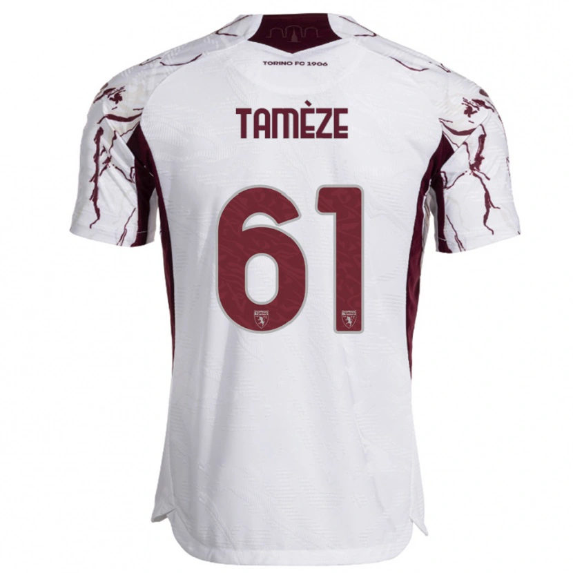 Danxen Kinderen Adrien Tamèze #61 Wit Bourgondisch Uitshirt Uittenue 2025/26 T-Shirt