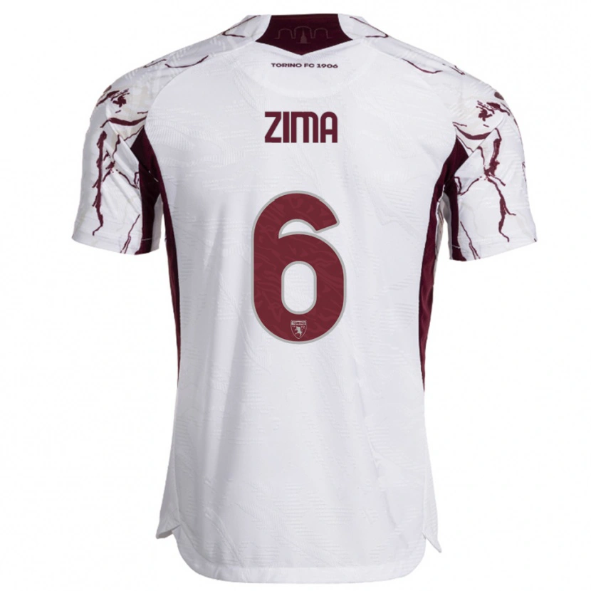 Danxen Kinderen David Zima #6 Wit Bourgondisch Uitshirt Uittenue 2025/26 T-Shirt