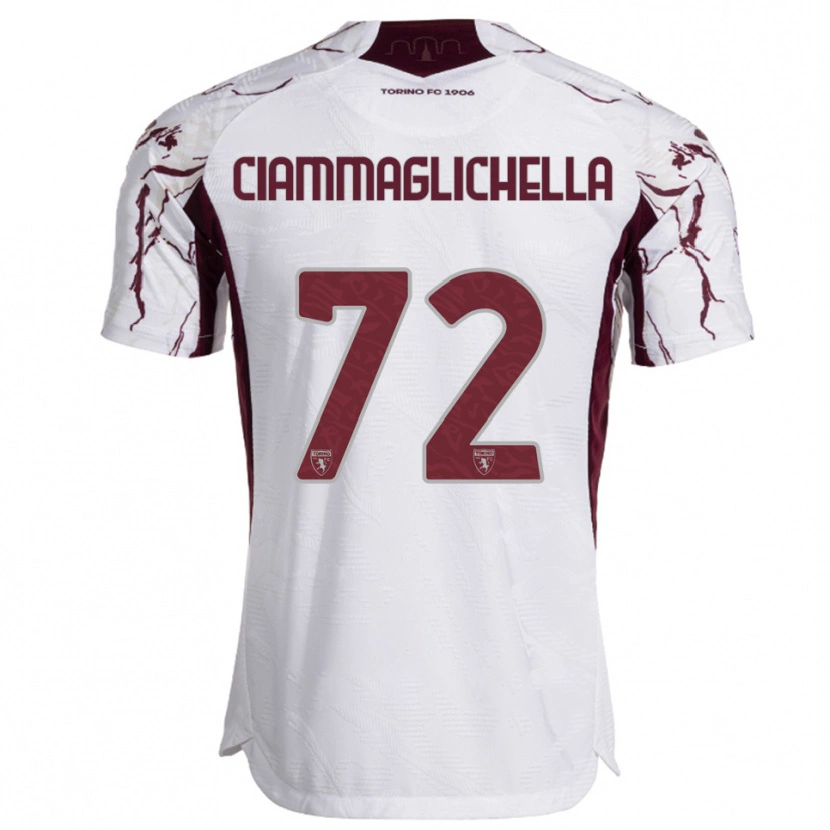 Danxen Kinderen Aaron Ciammaglichella #72 Wit Bourgondisch Uitshirt Uittenue 2025/26 T-Shirt