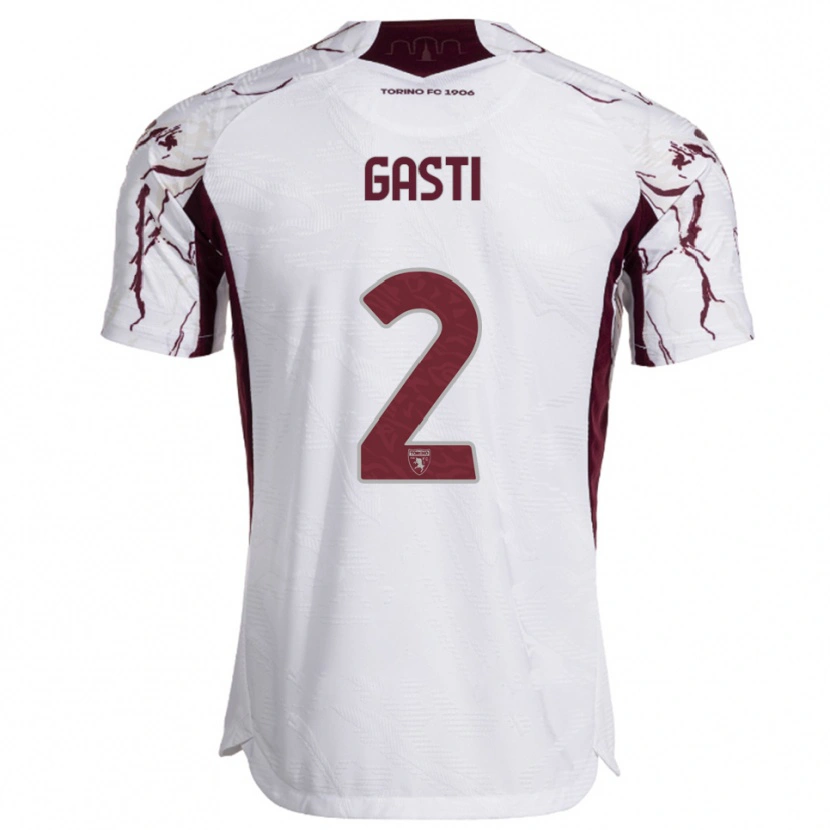 Danxen Kinderen Habtamu Gasti #2 Wit Bourgondisch Uitshirt Uittenue 2025/26 T-Shirt