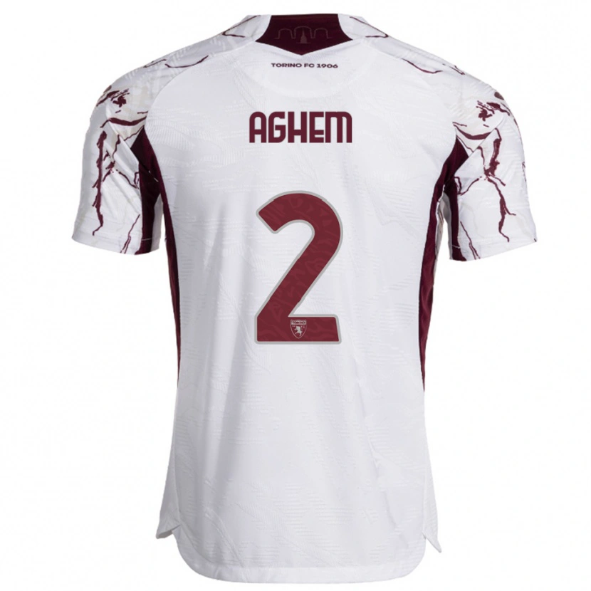 Danxen Kinderen Brigitta Aghem #2 Wit Bourgondisch Uitshirt Uittenue 2025/26 T-Shirt