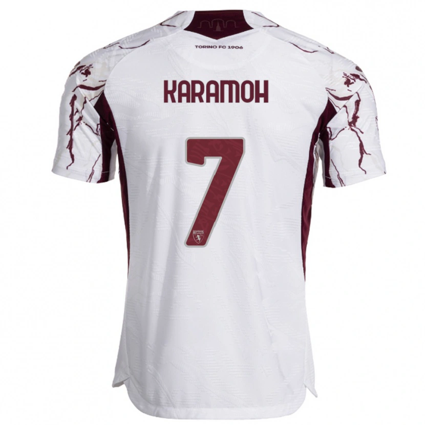 Danxen Kinderen Yann Karamoh #7 Wit Bourgondisch Uitshirt Uittenue 2025/26 T-Shirt