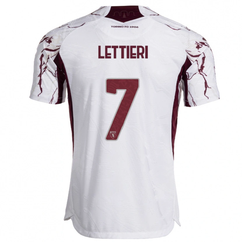 Danxen Kinderen Jessica Lettieri #7 Wit Bourgondisch Uitshirt Uittenue 2025/26 T-Shirt