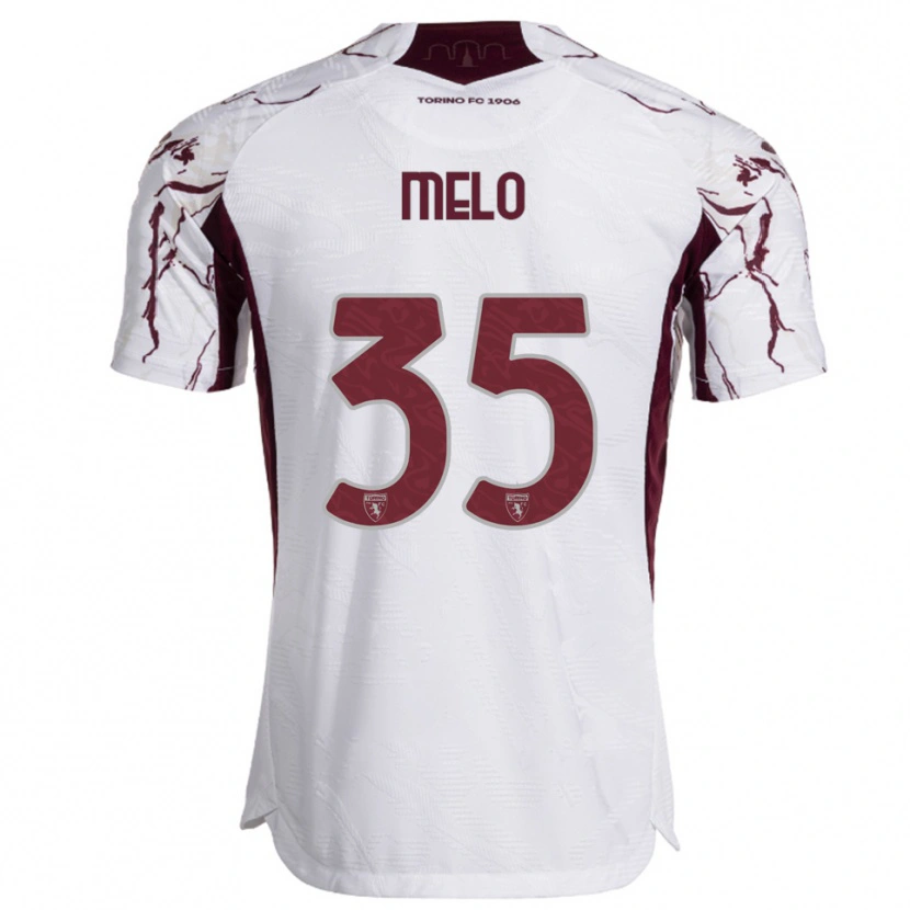 Danxen Kinderen Rafael Melo #35 Wit Bourgondisch Uitshirt Uittenue 2025/26 T-Shirt