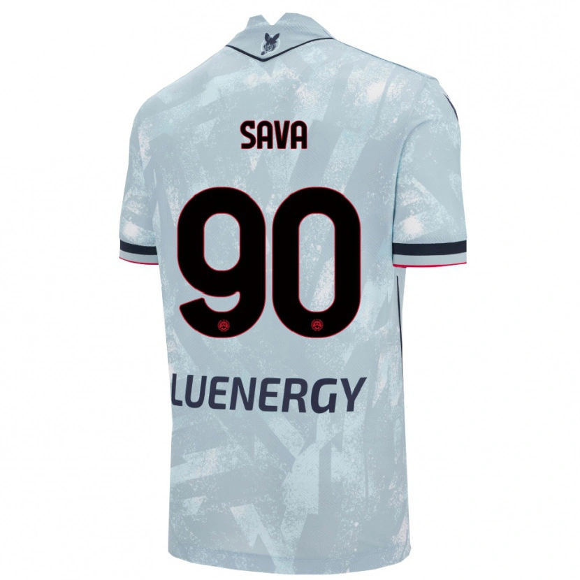 Danxen Kinderen Răzvan Sava #90 Lichtblauw Zwart Uitshirt Uittenue 2025/26 T-Shirt