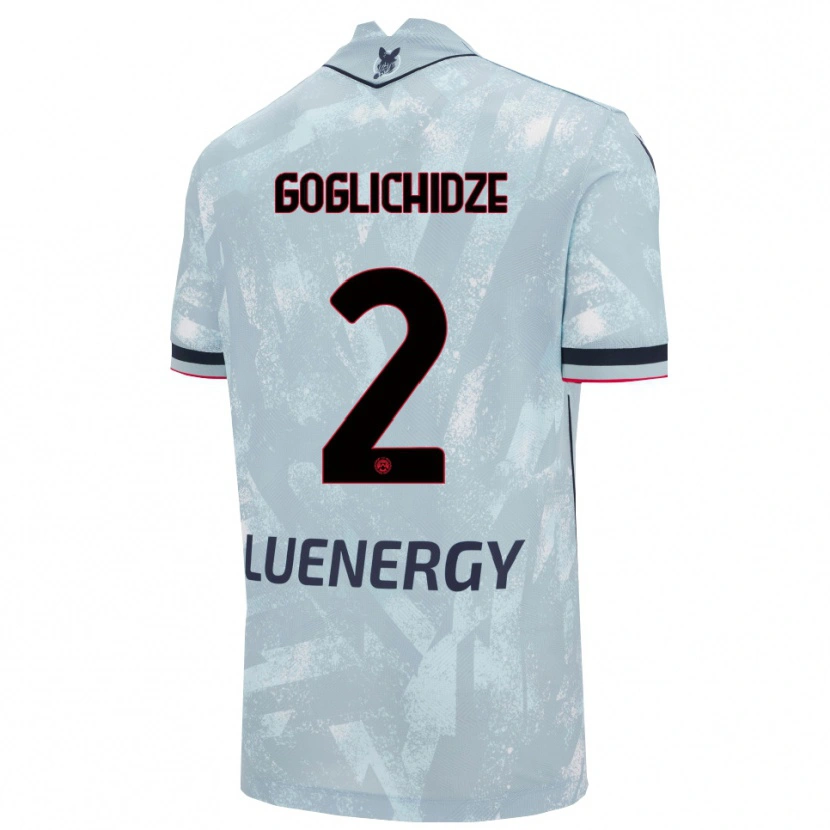 Danxen Kinderen Saba Goglichidze #2 Lichtblauw Zwart Uitshirt Uittenue 2025/26 T-Shirt