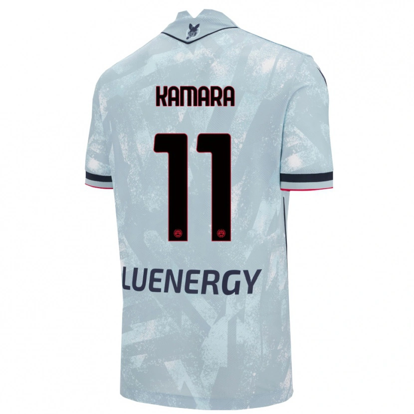 Danxen Kinderen Hassane Kamara #11 Lichtblauw Zwart Uitshirt Uittenue 2025/26 T-Shirt