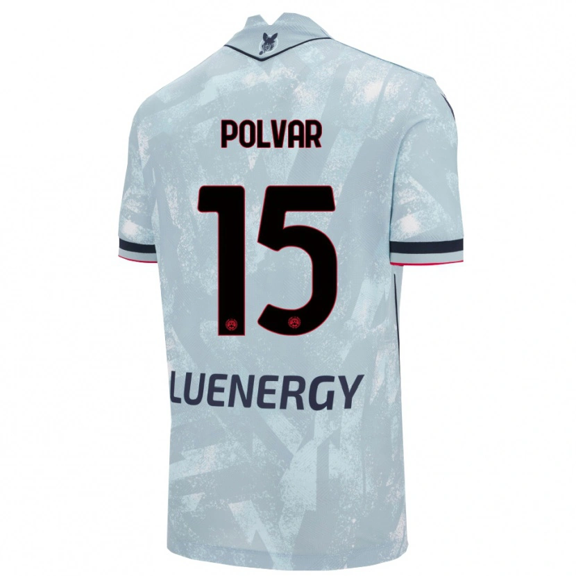 Danxen Kinderen Francesco Polvar #15 Lichtblauw Zwart Uitshirt Uittenue 2025/26 T-Shirt
