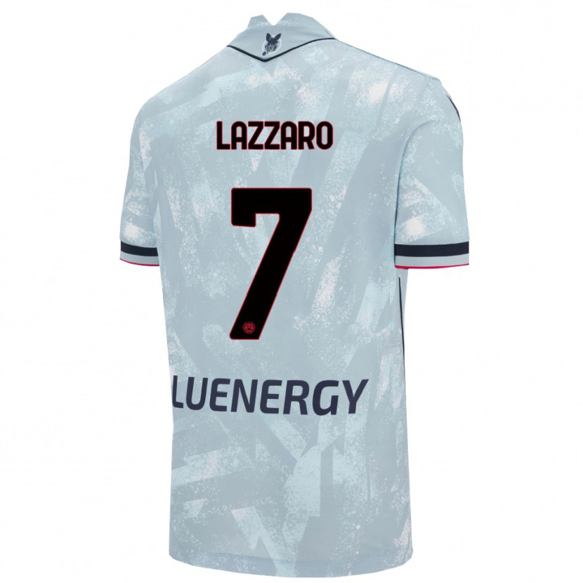 Danxen Kinderen Davide Lazzaro #7 Lichtblauw Zwart Uitshirt Uittenue 2025/26 T-Shirt