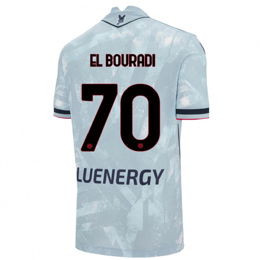 Danxen Kinderen Walid El Bouradi #70 Lichtblauw Zwart Uitshirt Uittenue 2025/26 T-Shirt