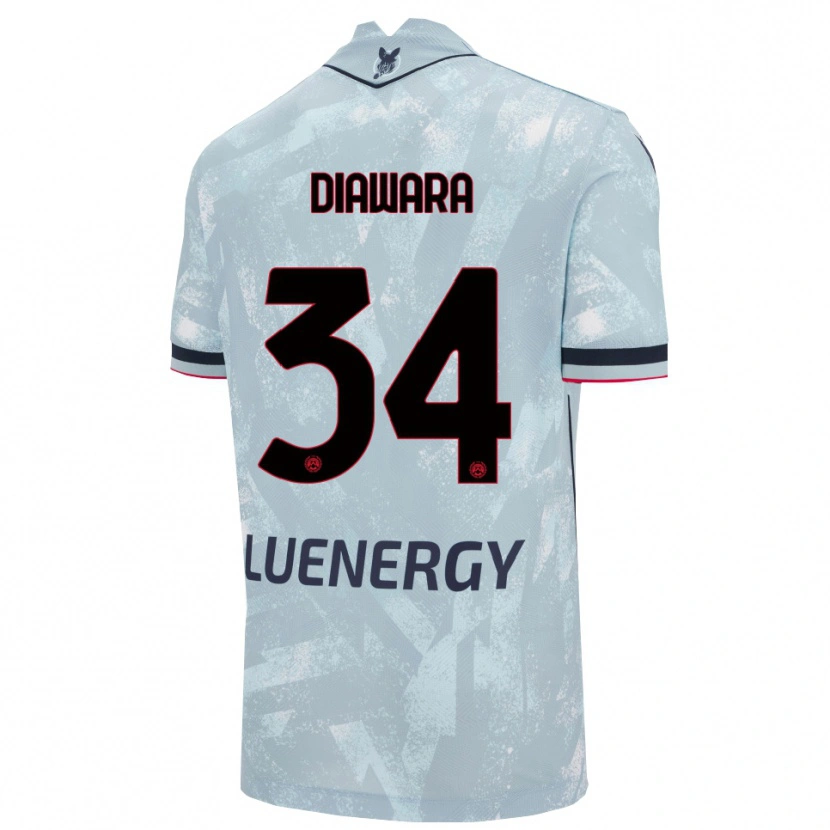 Danxen Kinderen Sekou Diawara #34 Lichtblauw Zwart Uitshirt Uittenue 2025/26 T-Shirt
