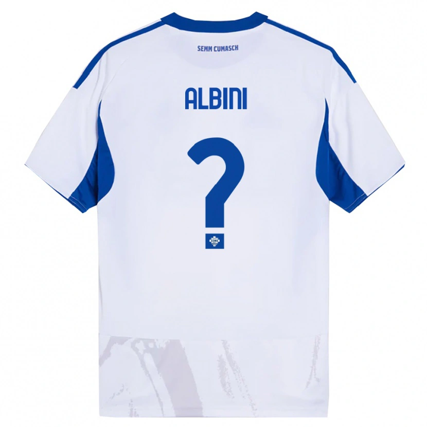 Danxen Kinderen Matteo Albini #0 Wit Blauw Uitshirt Uittenue 2025/26 T-Shirt
