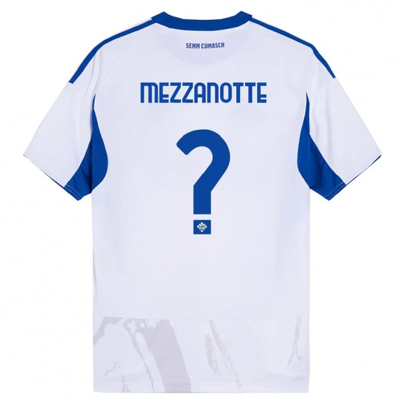 Danxen Kinderen Davide Mezzanotte #0 Wit Blauw Uitshirt Uittenue 2025/26 T-Shirt