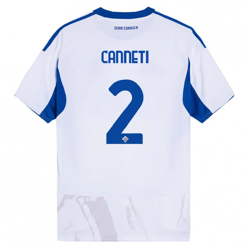 Danxen Kinderen Jacopo Canneti #2 Wit Blauw Uitshirt Uittenue 2025/26 T-Shirt
