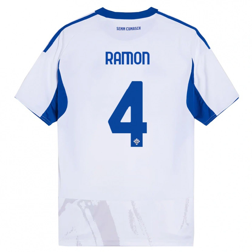 Danxen Kinderen Jacobo Ramón #4 Wit Blauw Uitshirt Uittenue 2025/26 T-Shirt