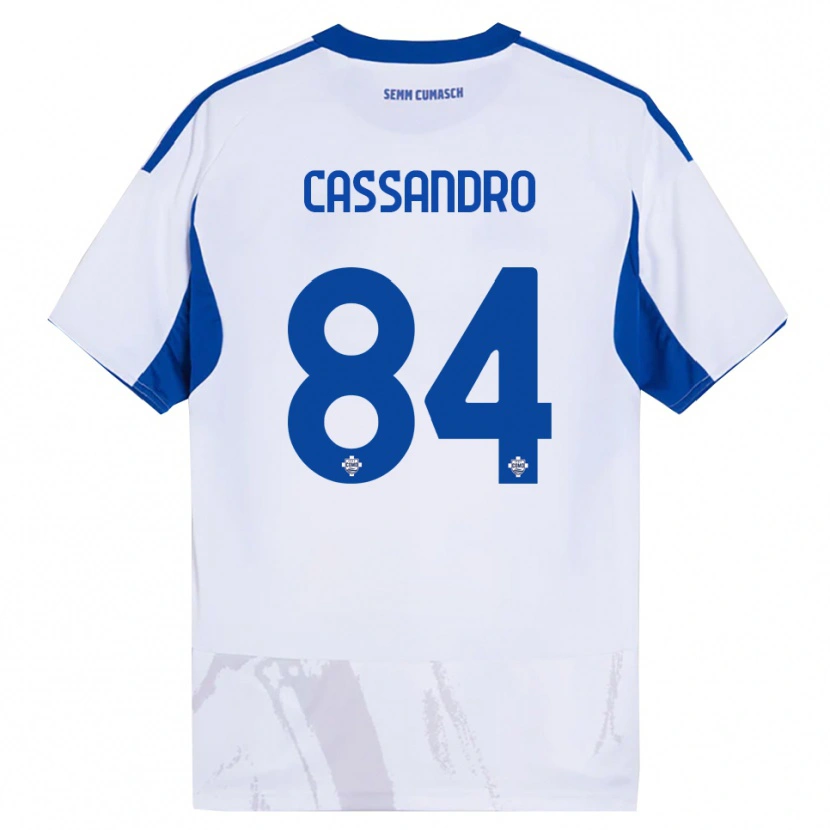 Danxen Kinderen Tommaso Cassandro #84 Wit Blauw Uitshirt Uittenue 2025/26 T-Shirt