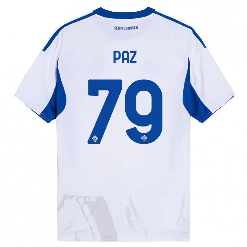 Danxen Kinderen Nico Paz #79 Wit Blauw Uitshirt Uittenue 2025/26 T-Shirt