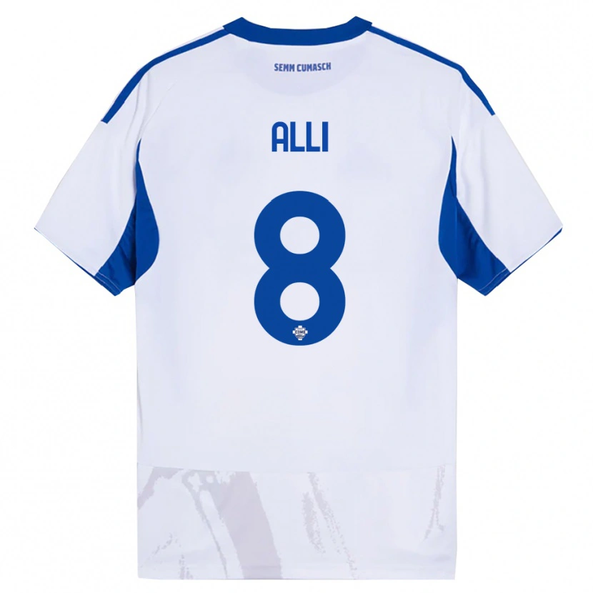 Danxen Kinderen Dele Alli #8 Wit Blauw Uitshirt Uittenue 2025/26 T-Shirt