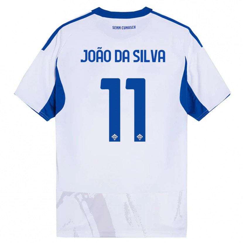 Danxen Kinderen Miguel João Da Silva #11 Wit Blauw Uitshirt Uittenue 2025/26 T-Shirt