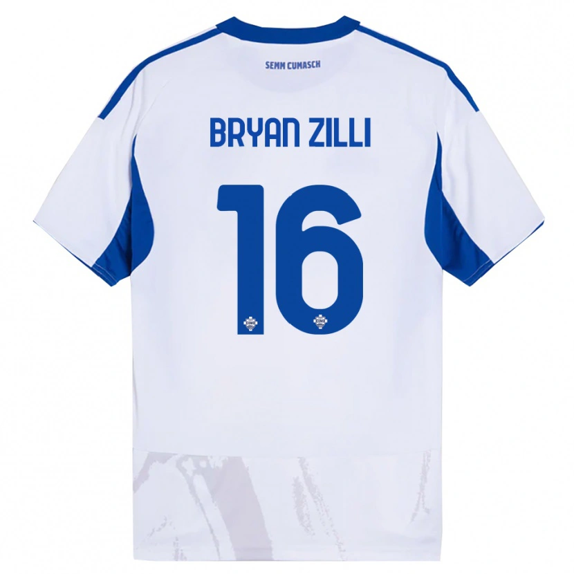 Danxen Kinderen Rocco Bryan Zilli #16 Wit Blauw Uitshirt Uittenue 2025/26 T-Shirt