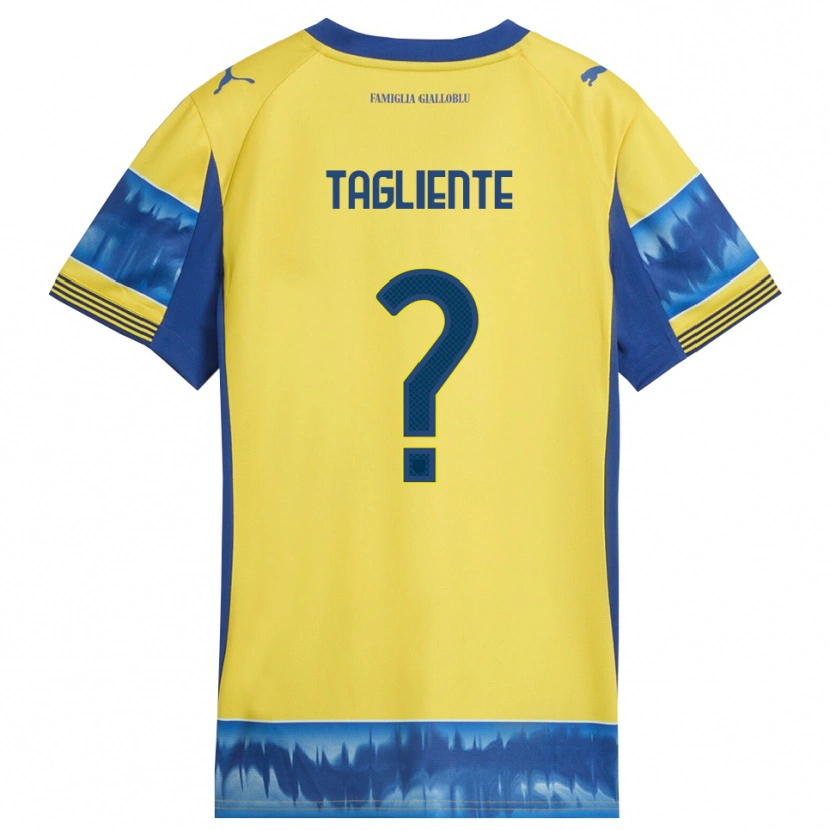 Danxen Kinderen Anthony Tagliente #0 Geel Blauw Uitshirt Uittenue 2025/26 T-Shirt