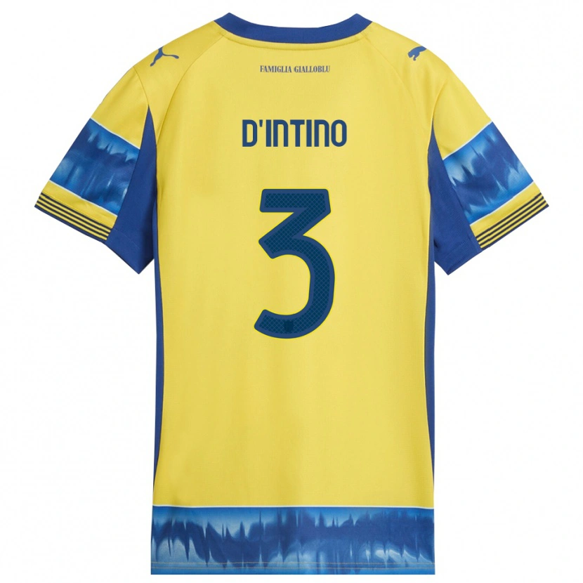 Danxen Kinderen Roberto D'intino #3 Geel Blauw Uitshirt Uittenue 2025/26 T-Shirt
