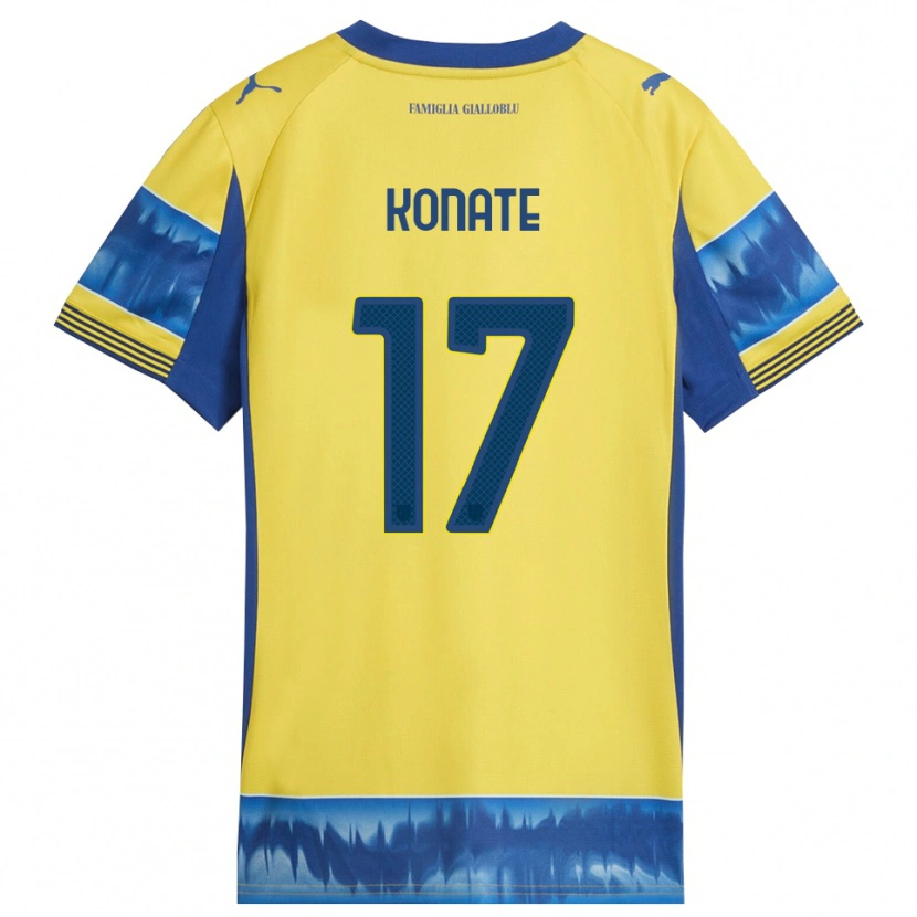 Danxen Kinderen Abdou-Salam Konate #17 Geel Blauw Uitshirt Uittenue 2025/26 T-Shirt