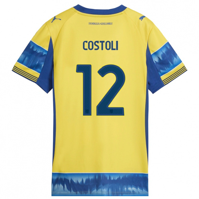 Danxen Kinderen Luca Costoli #12 Geel Blauw Uitshirt Uittenue 2025/26 T-Shirt