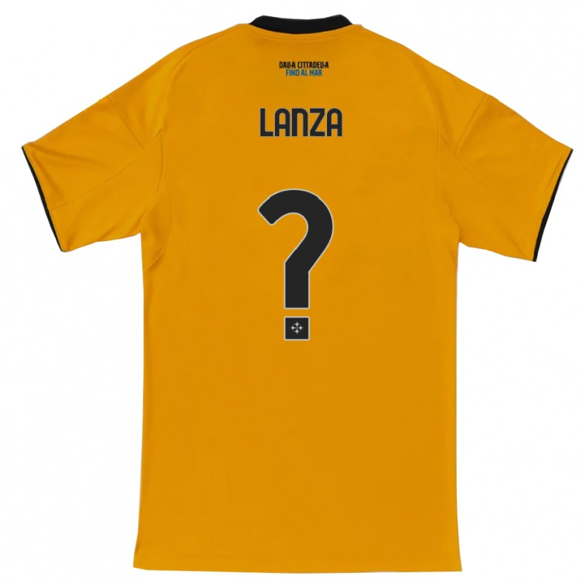 Danxen Kinderen Manuel Lanza #0 Oranje Blauw Uitshirt Uittenue 2025/26 T-Shirt