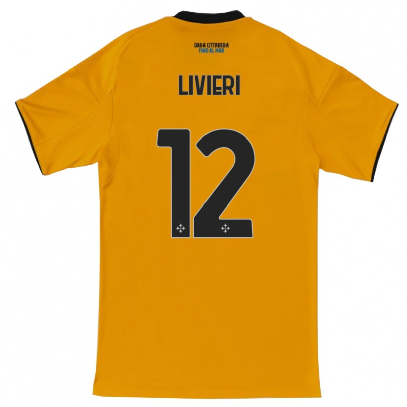 Danxen Kinderen Alessandro Livieri #12 Oranje Blauw Uitshirt Uittenue 2025/26 T-Shirt