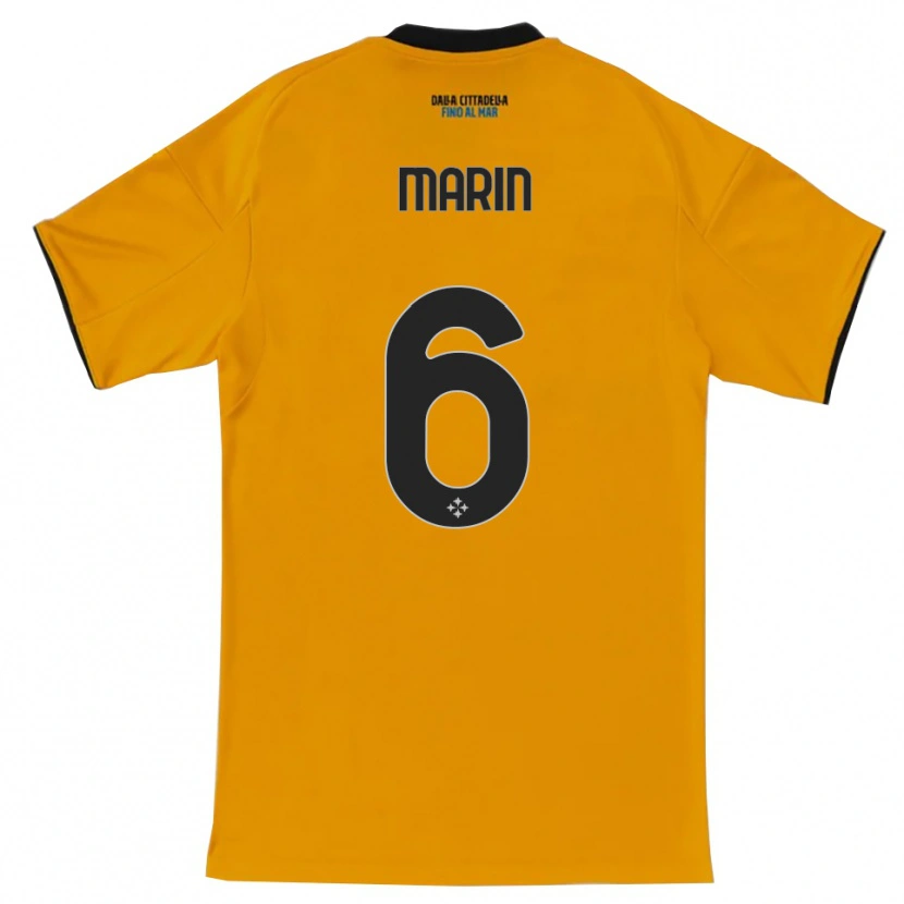 Danxen Kinderen Marius Marin #6 Oranje Blauw Uitshirt Uittenue 2025/26 T-Shirt