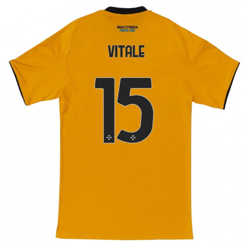 Danxen Kinderen Riccardo Vitale #15 Oranje Blauw Uitshirt Uittenue 2025/26 T-Shirt