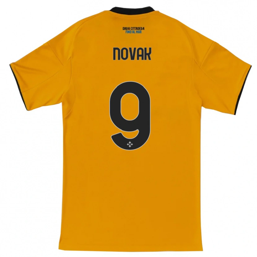 Danxen Kinderen Maros Novak #9 Oranje Blauw Uitshirt Uittenue 2025/26 T-Shirt