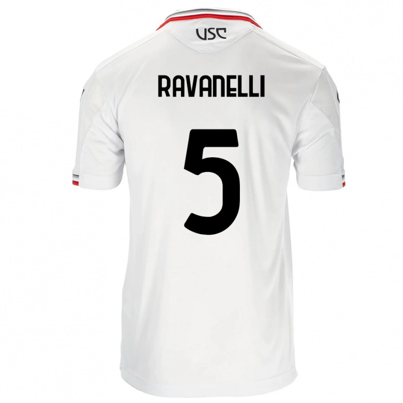 Danxen Kinderen Luca Ravanelli #5 Wit Rood Uitshirt Uittenue 2025/26 T-Shirt