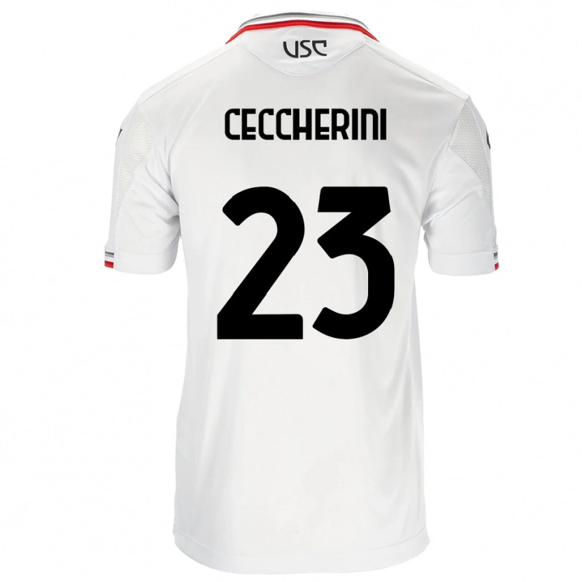 Danxen Kinderen Federico Ceccherini #23 Wit Rood Uitshirt Uittenue 2025/26 T-Shirt