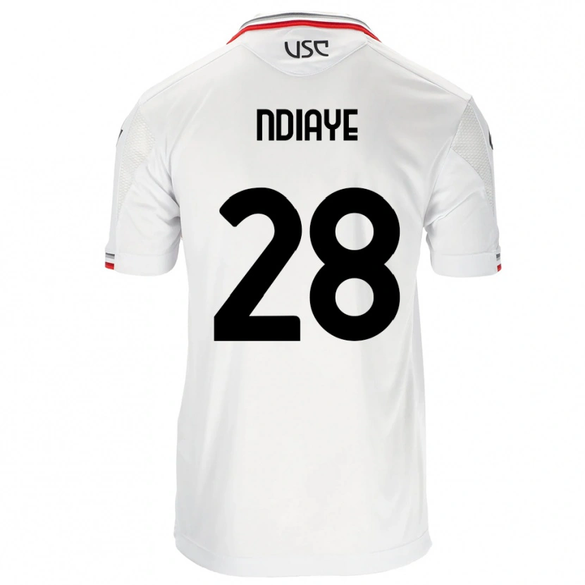 Danxen Kinderen Maissa Ndiaye #28 Wit Rood Uitshirt Uittenue 2025/26 T-Shirt