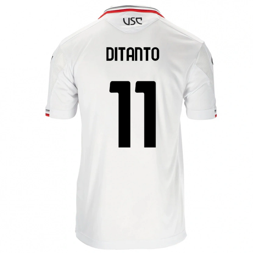 Danxen Kinderen Tiziano Ditanto #11 Wit Rood Uitshirt Uittenue 2025/26 T-Shirt