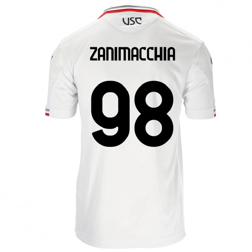 Danxen Kinderen Luca Zanimacchia #98 Wit Rood Uitshirt Uittenue 2025/26 T-Shirt