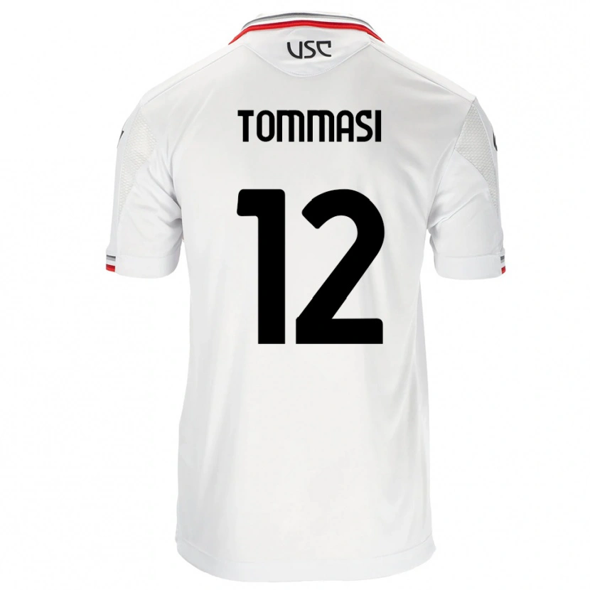 Danxen Kinderen Francesco Tommasi #12 Wit Rood Uitshirt Uittenue 2025/26 T-Shirt