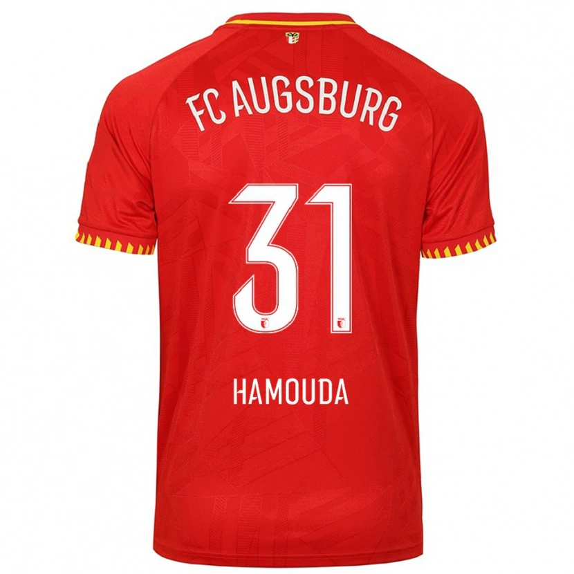 Danxen Kinderen Hania Hamouda #31 Rood Geel Uitshirt Uittenue 2025/26 T-Shirt