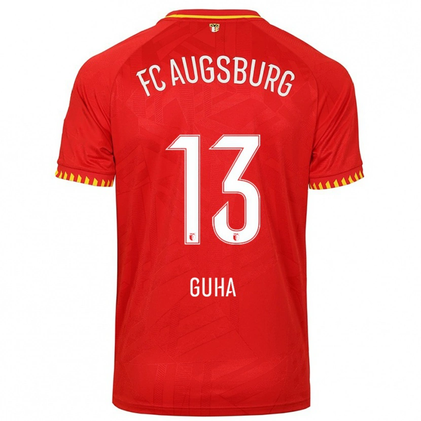 Danxen Kinderen Felix Guha #13 Rood Geel Uitshirt Uittenue 2025/26 T-Shirt