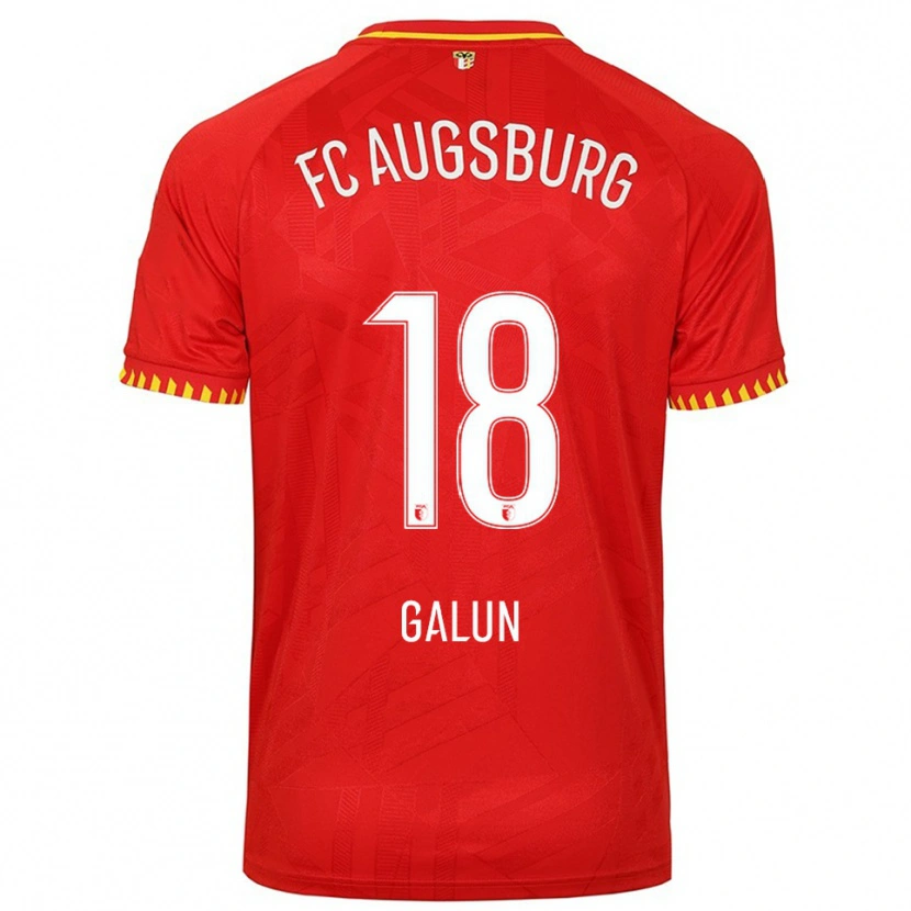 Danxen Kinderen Damian Galun #18 Rood Geel Uitshirt Uittenue 2025/26 T-Shirt